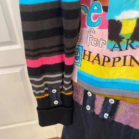 Savage Culture Womens Patchwork Cowl Neck Dress Size XL Pockets Art To Wear - Picture 8 of 14